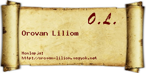Orovan Liliom névjegykártya